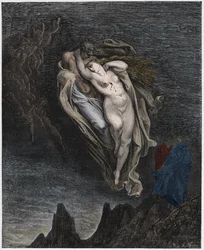 Inferno, Canto 5: The souls of Paolo and Francesca (illustration from The Divine Comedy)